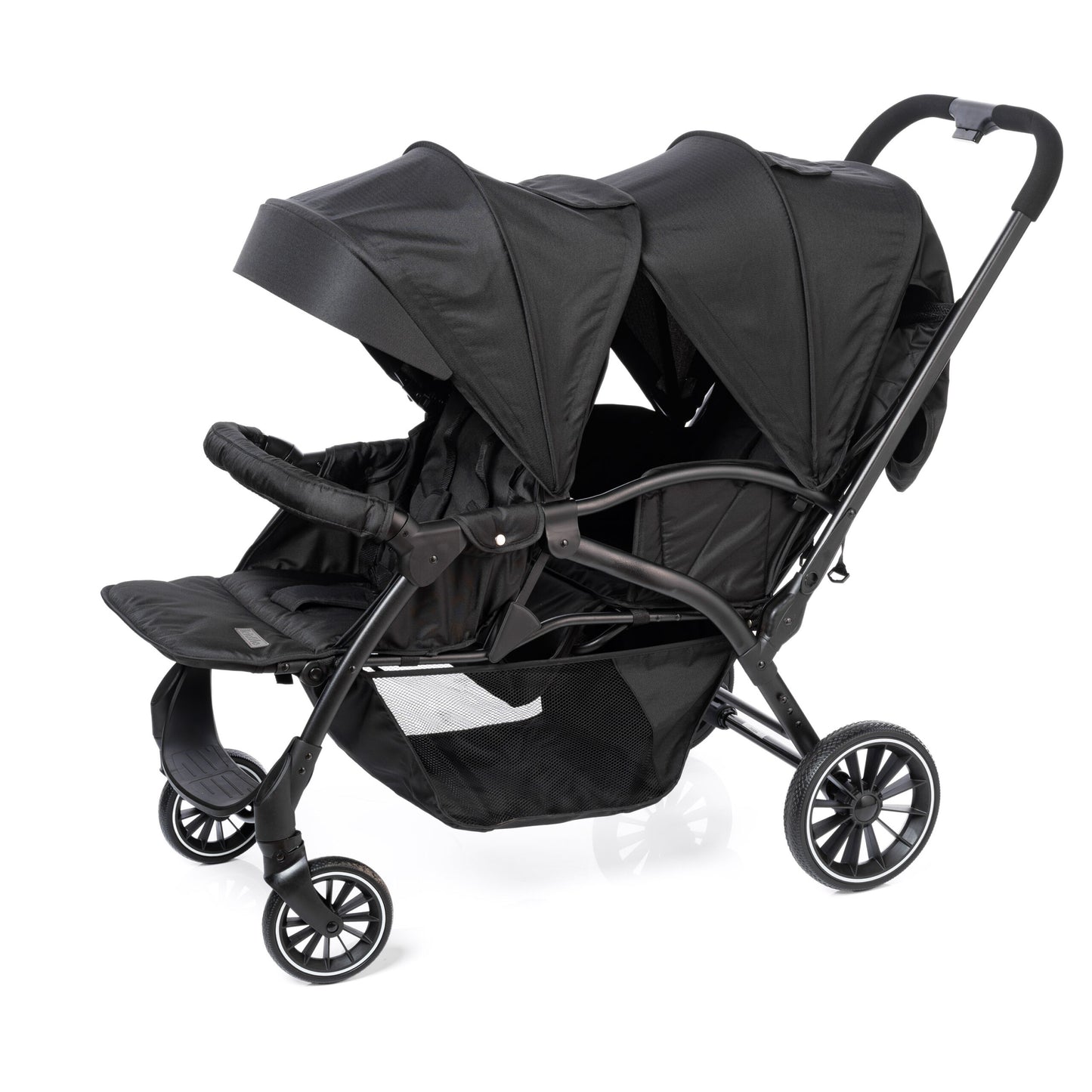 Kidilo Tandem Back & Front Twin Stroller - Black Hood image