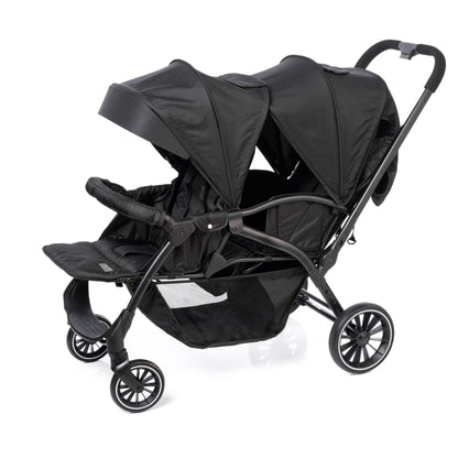 Kidilo Tandem Back & Front Twin Stroller - Black Hood image