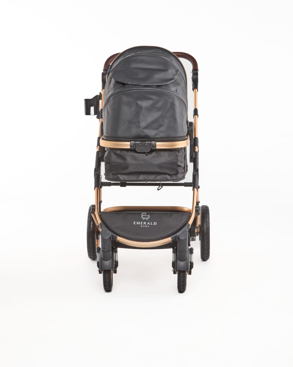 3 IN 1 Pu Black And Gold Frame Plus Car Seat And Pu Nappy Bag image 3