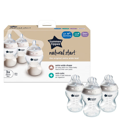 Tommee Tippee Microwave steriliser + Tommee Tippee 260Ml 3 Pack Bottles