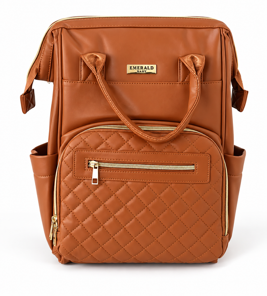 Emerald Baby Leather Diaper Bag Backpack
