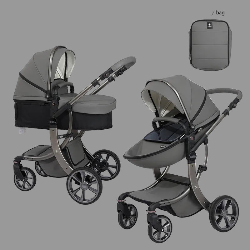 2 in 1 Kidilo 609 Egg Stroller with Bassinet + Nappy Bag – Babys