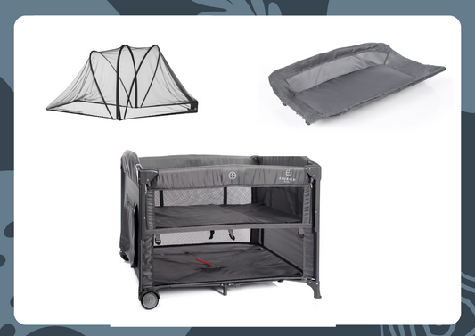 Emerald Baby Sarah Co Sleeper Camp Cot Combo Deal Mosquito Net and Changing Station