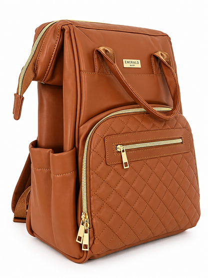 Emerald Baby Leather Diaper Bag Backpack