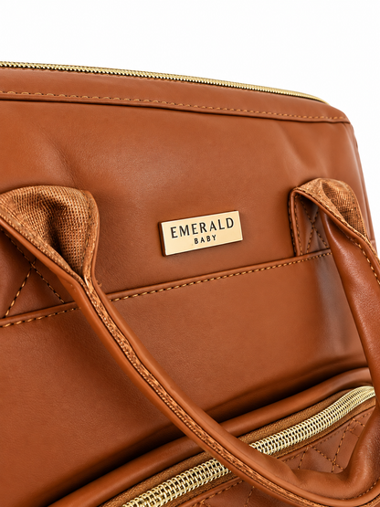 Emerald Baby Leather Diaper Bag Backpack