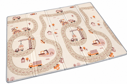 Emerald Baby 2cm Thick Foldable  Dual-Sided Baby Play Mat, Design 3 – Road Racers