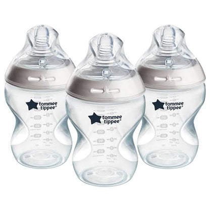 Tommee Tippee Microwave steriliser + Tommee Tippee 260Ml 3 Pack Bottles