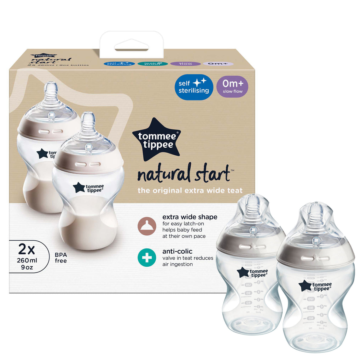 Tommee Tippee 260Ml 2 Pack